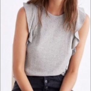 Madewell Ruffled Ribbed Tank Size M
